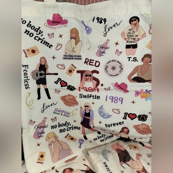 TAYLOR SWIFT CANVAS TOTE 14.5X12.5 - Picture 3 of 5